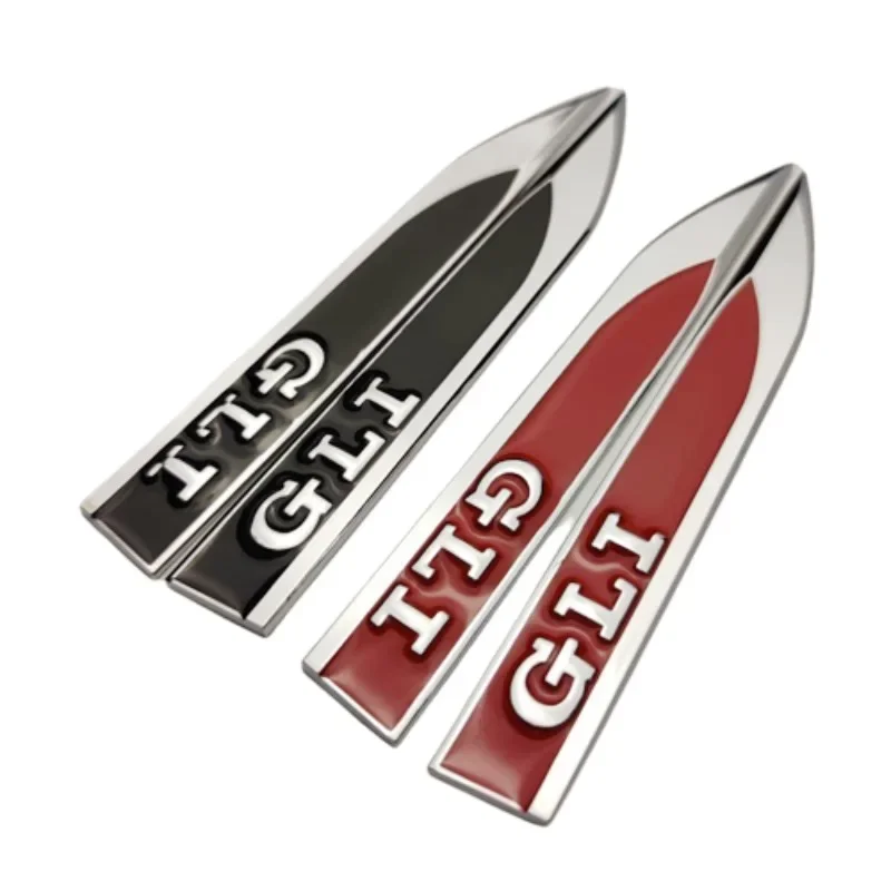 1Pairs 3D Metal Car GLI Logo Letters Front Side Fender Badge Emblem Sticker For VW Sagitar Jetta GLI MK5 MK7 MK4 MK6 Accessories