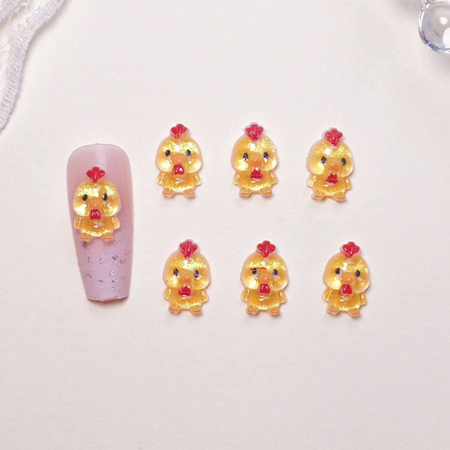 50/100/200 Stück, japanische Cartoon-Tiere, niedlich, 3D, Tierkreiszeichen, Harz, DIY, Nagelzubehör, zum Aufkleben auf Nägel – Detail 9