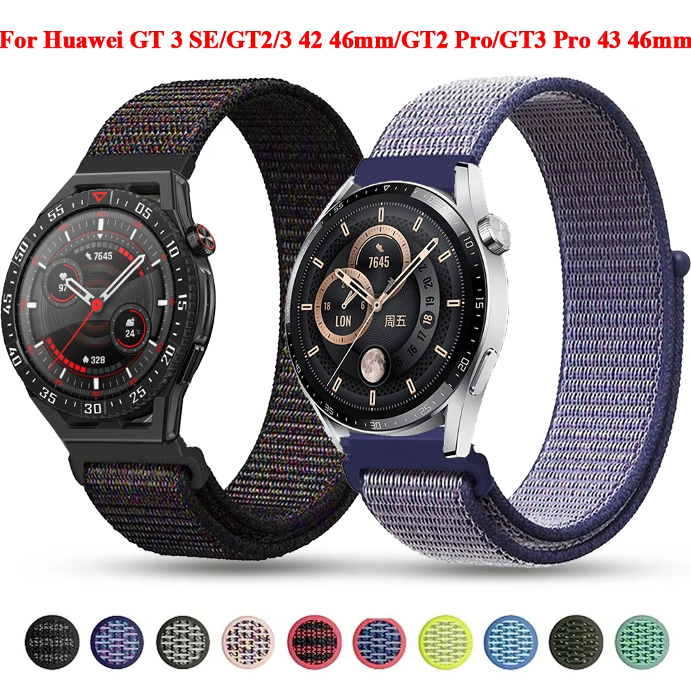 

20 22mm Fashion Watch Nylon strap for Huawei Watch GT3 GT3 42 46mm SE Wrist strap GT2 GT2 Pro 46mm strap replacement 2023