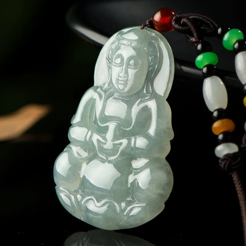 

Ювелирные изделия из натурального нефрита A + жадеит Бодхисаттва Гуаньинь для мужчин