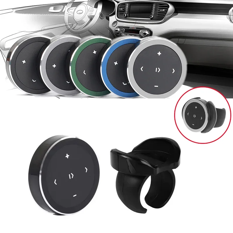 Car Wireless Media Button Remote Controller Bluetooth 5.0 Car Motorcycle Bike Steering Wheel Music Play Remote for Phone Tablet