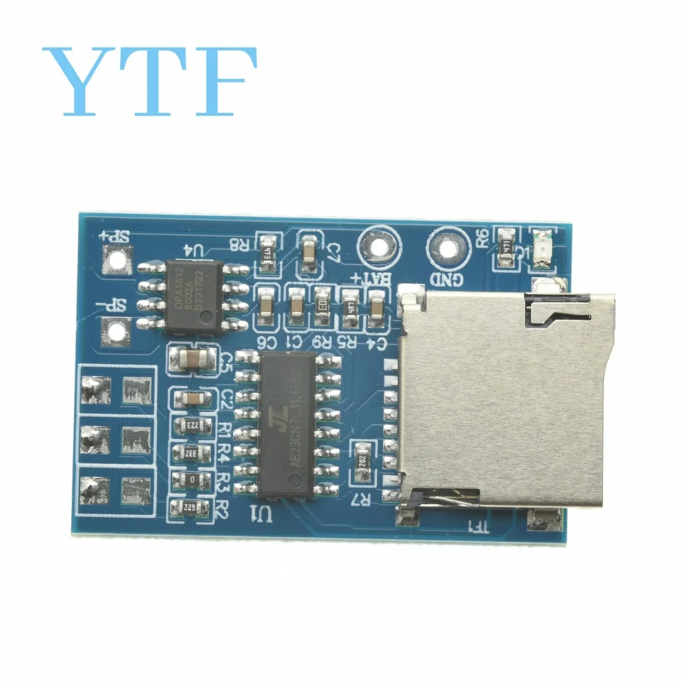 TF-Karte MP3-Decoder-Board-Modul 3,75 V Lithium-Batterie-Netzteil mit 2 W Mixed Mono Memory Playback-Funktion