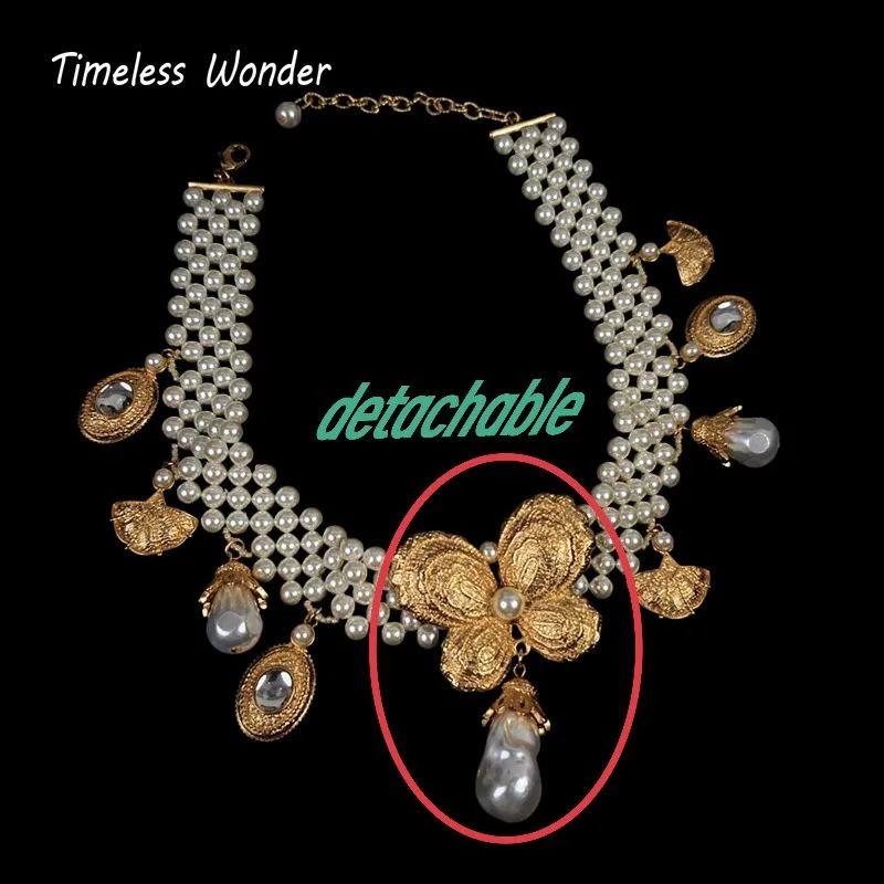 Timeless Wonder Retro Geo Briaded Detachable Butterfly Necklace for Women Designer Jewelry Runway Trendy Gift Vintage Rare 4523