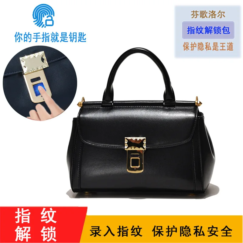 

Fashion Classic Handbag Niche Fingerprint Lock Red Handbag New High-end Light Luxury Versatile Elegant Commuter Crossbody