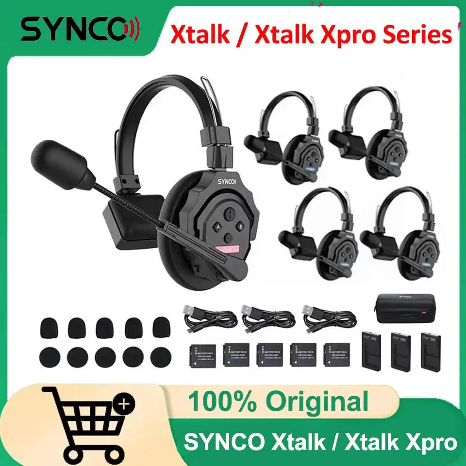 

SYNCO Xtalk / Xtalk Xpro Wireless Headset Intercom System X1 X2 X3 X5 X9 2.4G Communication Wireless Microphone Headset