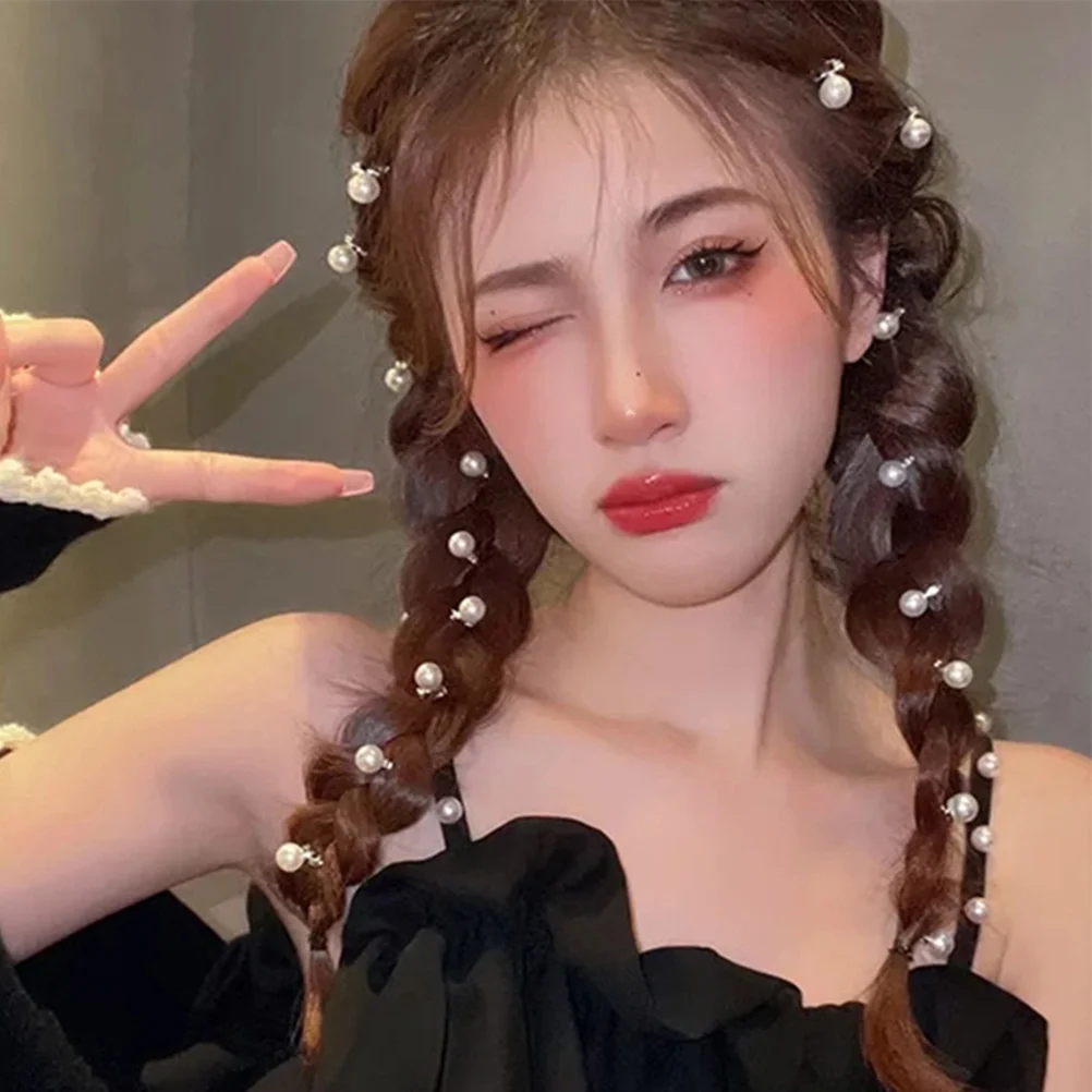 

10Pcs Mini Pearl Hair Clips for Women Girls Artificial Pearl Braid Pins Sweet Hairstyle Decor Elegant Charming Appearance
