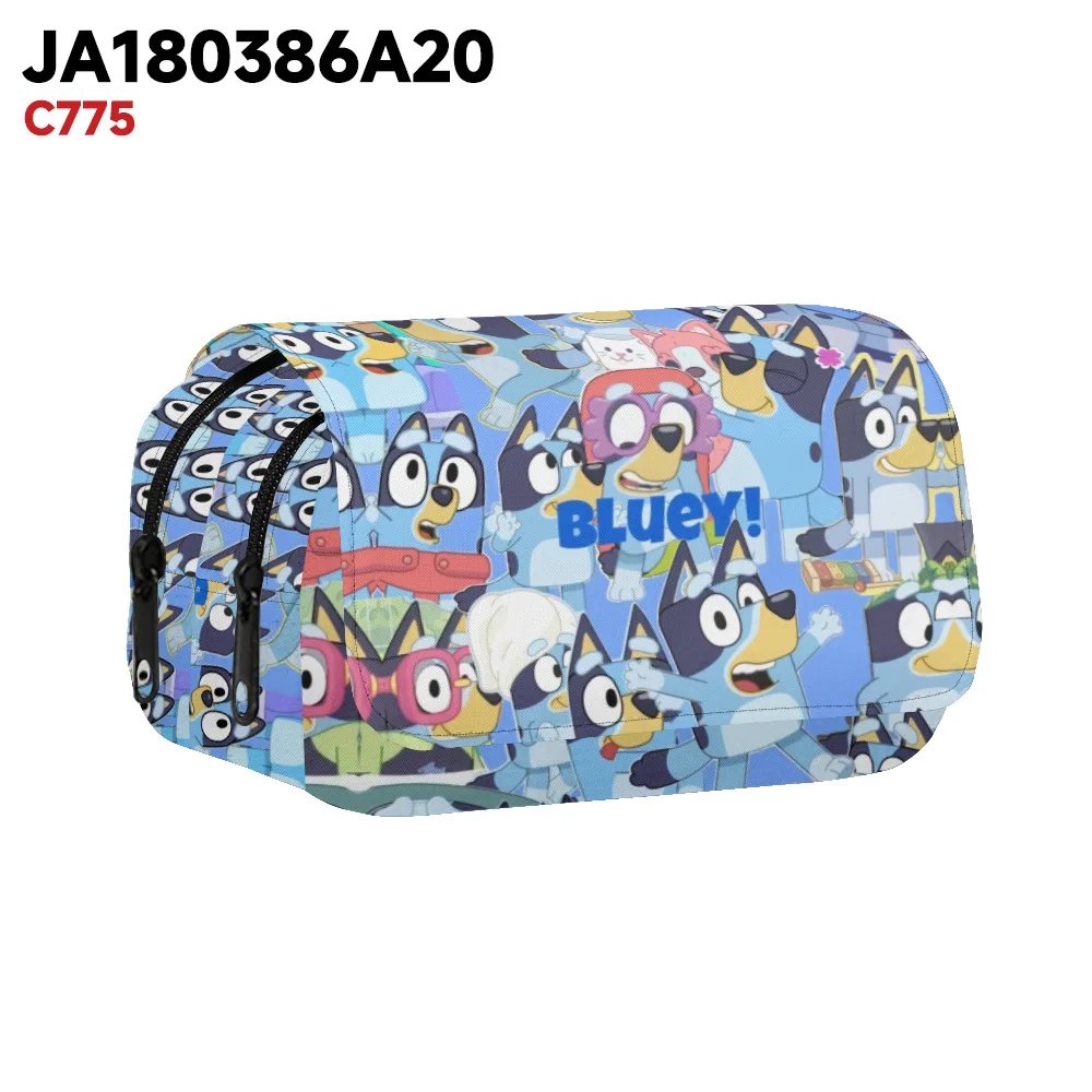 ثلاثية الأبعاد Bluey مطبوعة بالكامل رفرف القلم حقيبة صندوق أدوات مكتب مقلمة طالب المدرسة الابتدائية والثانوية حقيبة مدرسية الكرتون