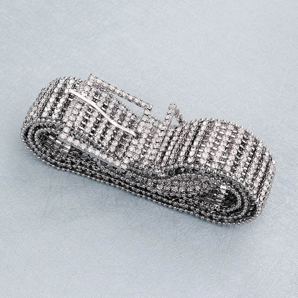 

8 Rows Crystal Wedding Belt Square Buckle Bride Sash Belt Bridal Waistband Suitable for Wedding Party Bridal Waistband