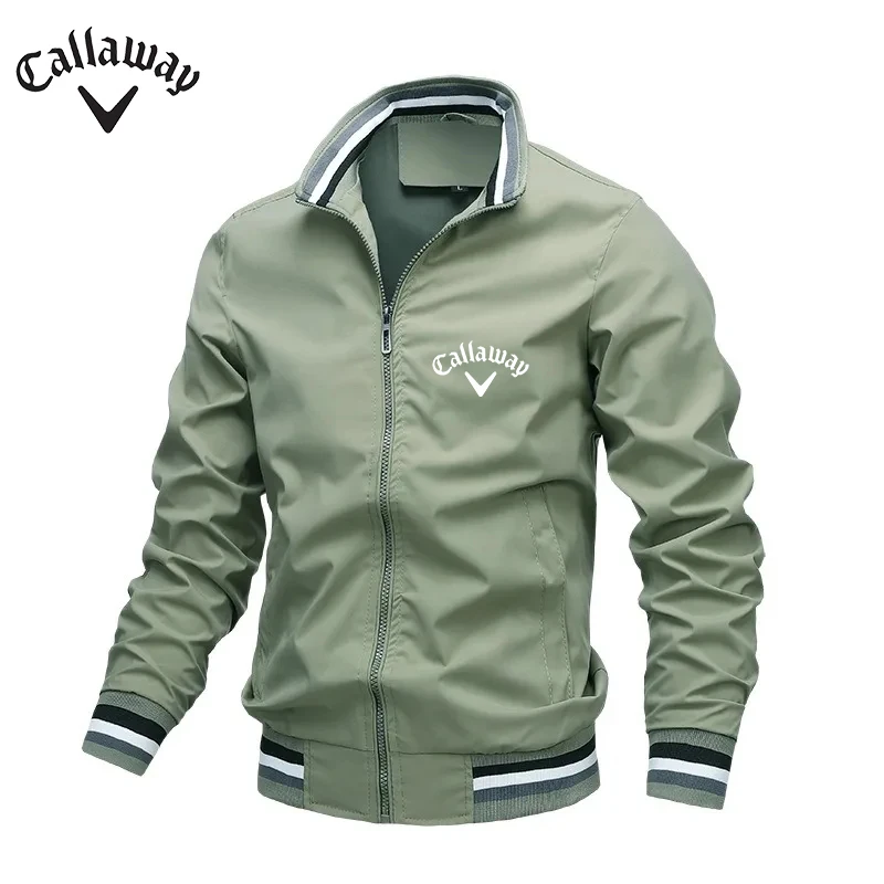 Gestickte Herbst- und Winterjacke für Herren mit Stehkragen, lässiger Reißverschluss, Outdoor-Sportmantel, Windjacke für Herren, wasserdicht