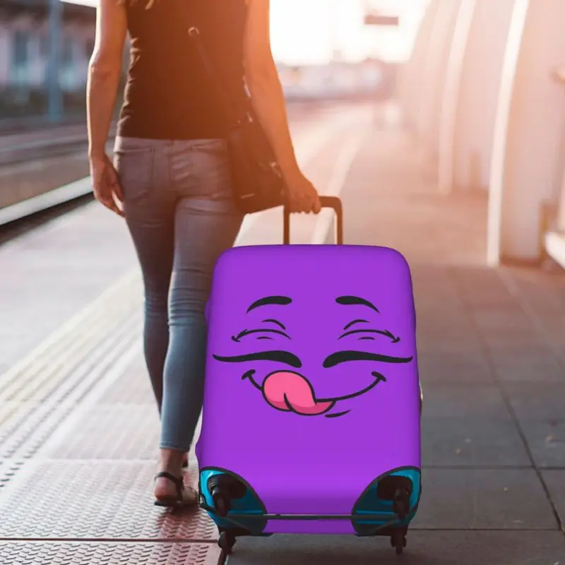 cute funny Expression Pattern Fashion Travel Suitcase Protective Cover Luggage Protective Cover Suitable for 18-32 In Suitcases