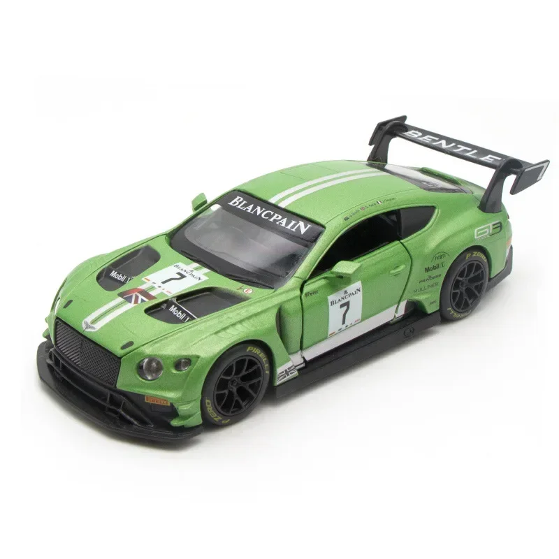 1:32 Bentley Continental GT3 Rennwagen Druckguss Metall legierung Modell auto Sound Licht zurückziehen Sammlung Kinder Spielzeug Geschenke e13