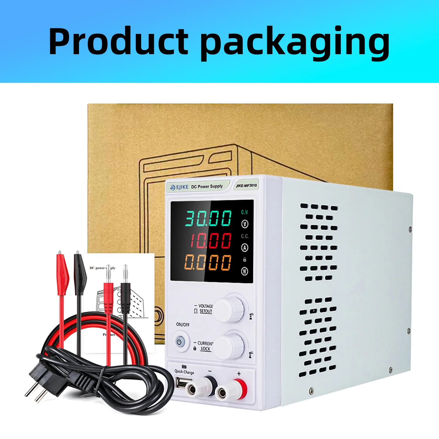 

EJIKE DC Laboratory Power Supply 30V 60V 5A 10A Bench Switching Power Supply Adjustable Voltage Regulator Workbench Maintenance