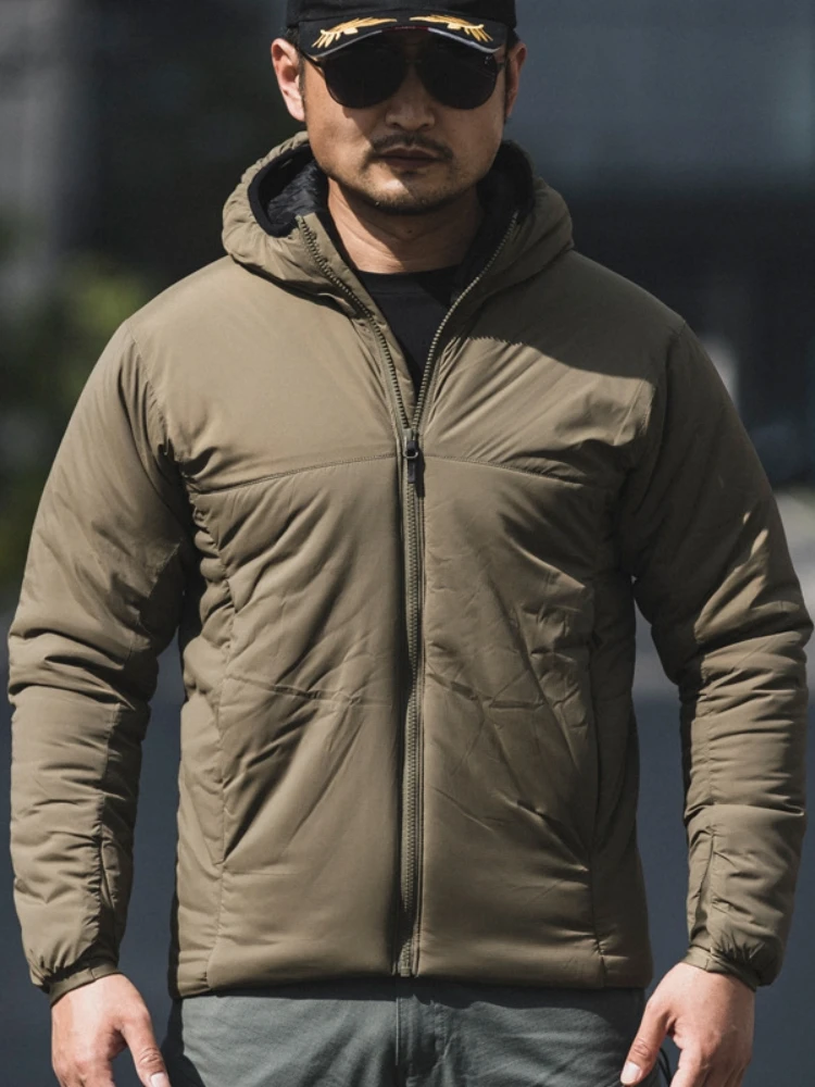 Giacca tattica mimetica militare impermeabile ultraleggera da uomo inverno polare antivento caldo cappotto imbottito con cappuccio giacca a vento