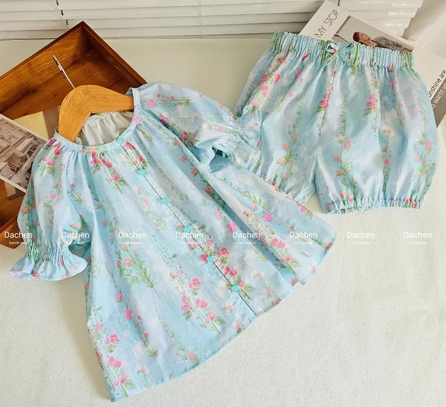 140x50cm, New Flower Vine Fabric Digital Printing 40 Count Pure Cotton Fabric Dress for Women's and Children's Clothing Cloth