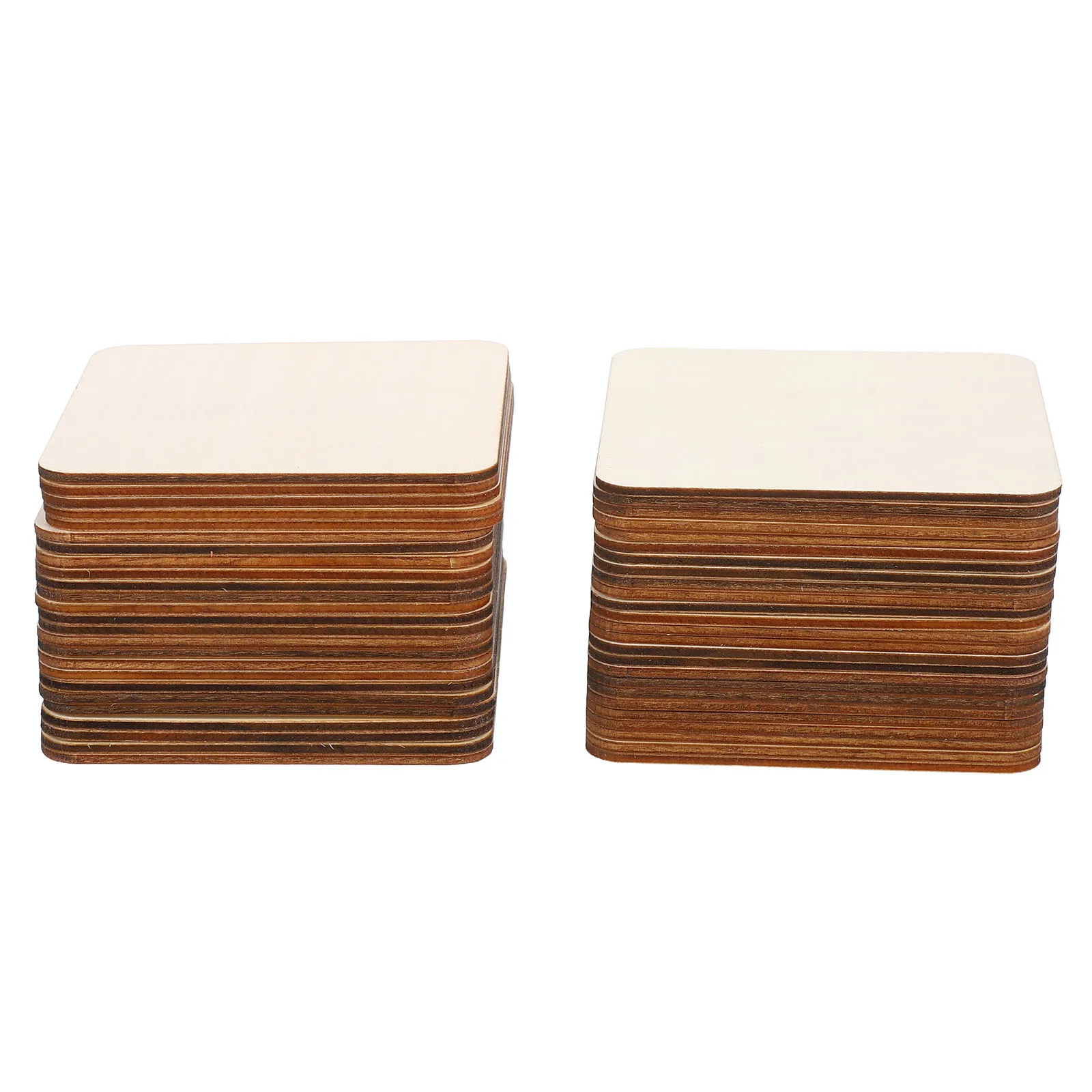

50pcs Natural Slices Unfinished Square Craft Wood Pieces For Diy Painting Engraving Carving Woodcraft Supplies Home Decor
