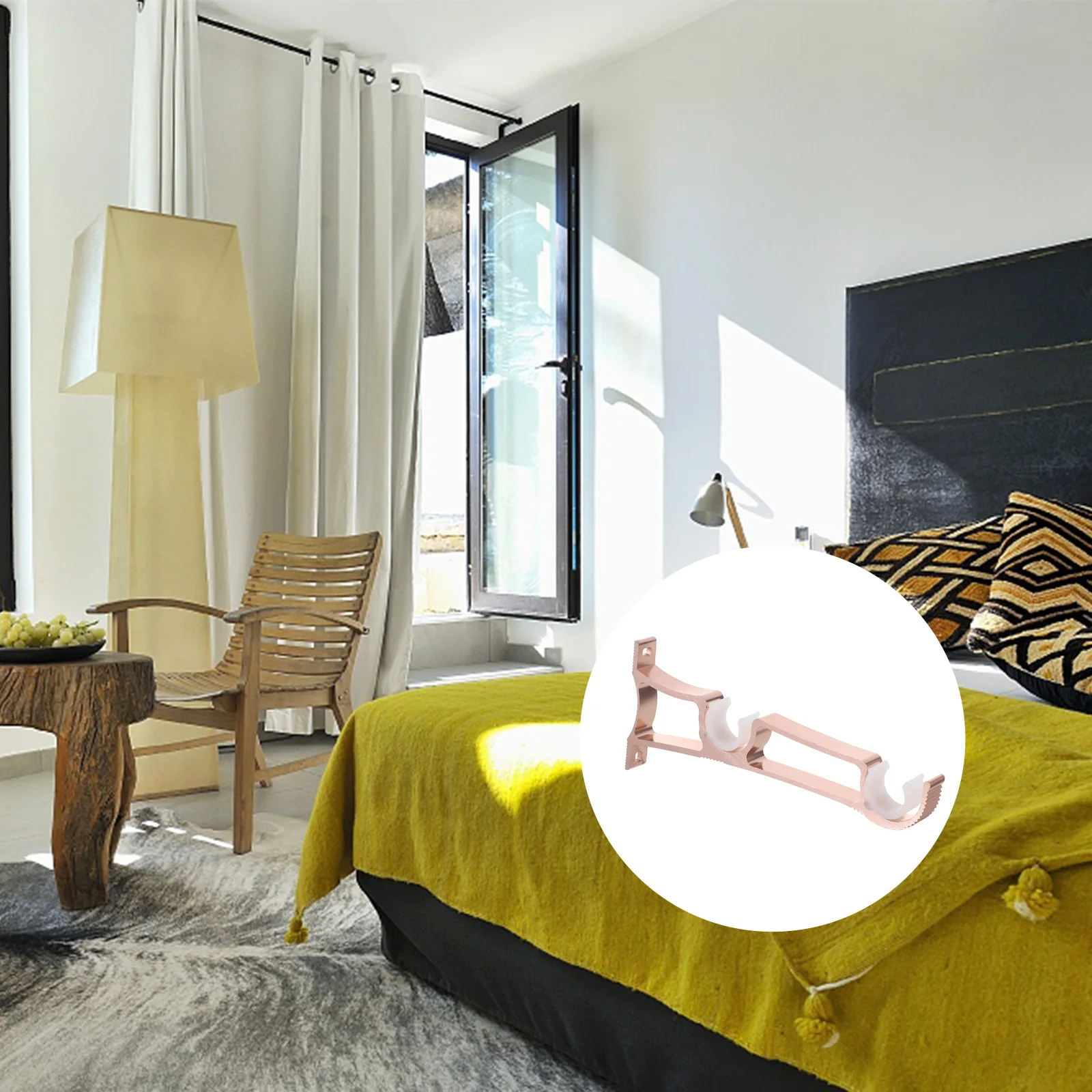 Support de poteau de rideau en alliage d'aluminium Durable, résistant à la rouille, robuste, pour chambre à coucher, salon, cuisine, matériel décoratif