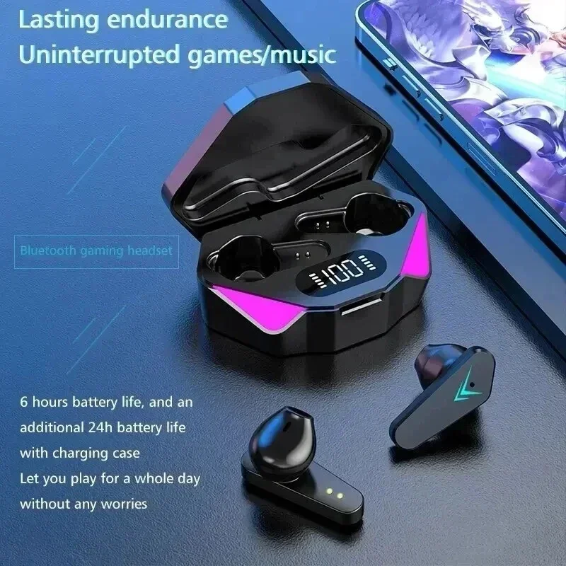 X15 Wireless Bluetooth Headset LED Display Gamer Earbuds with Mic Wireless Headphones Noise Cancelling Bluetooth Earphones
