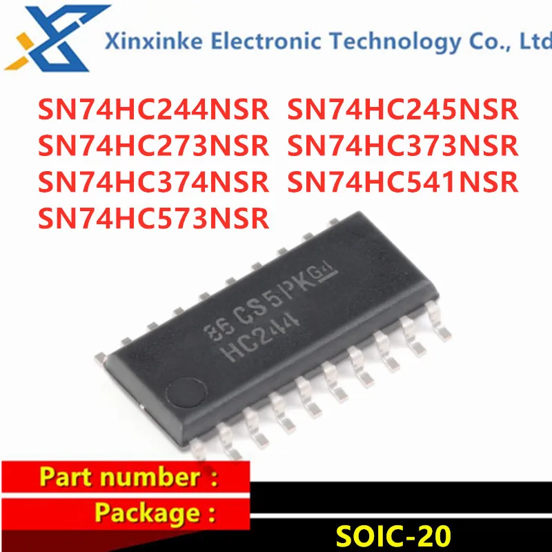 10PCS SN74HC245NSR SN74HC244/273/373/374/514/573NSR SOIC-20 Marking: HC244 HC245 HC273/373/374/514/573 Logic ICs Line Drvr