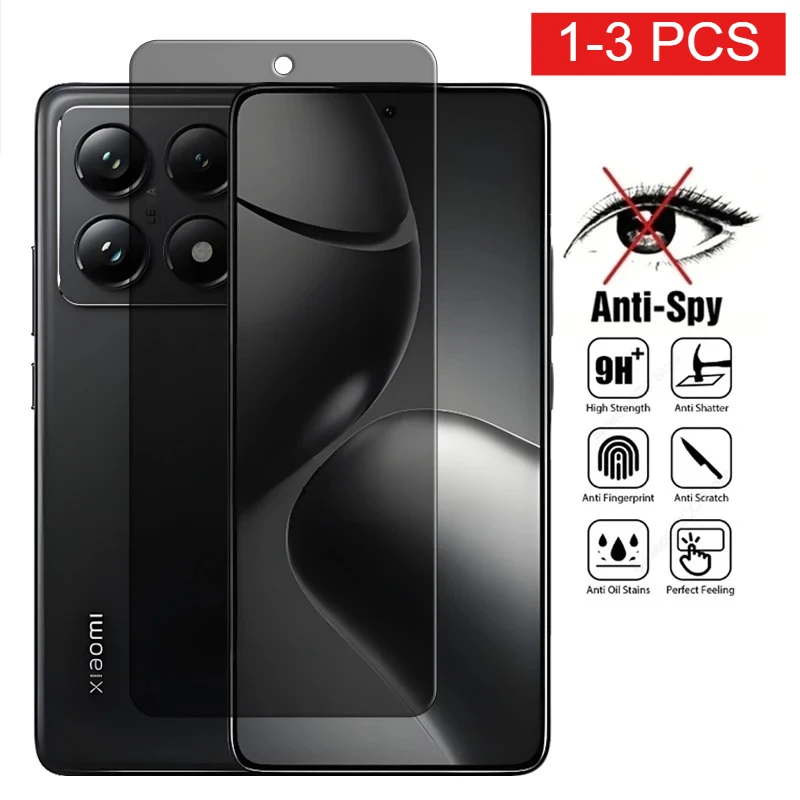 

Для Xiaomi 14T Pro Anti Peep Glass Privacy закаленное стекло Защитная пленка для экрана Xiaomi 13T Pro Пленка для объектива против царапин 1-3 шт.