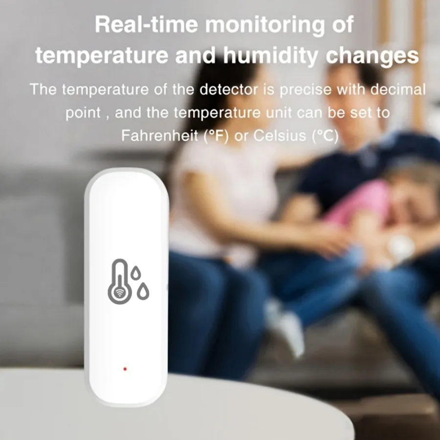WiFi Temperature And Humidity Sensor Tuya Smart Home Smart Life App Remote Monitoring Work With Alexa Google Assistant