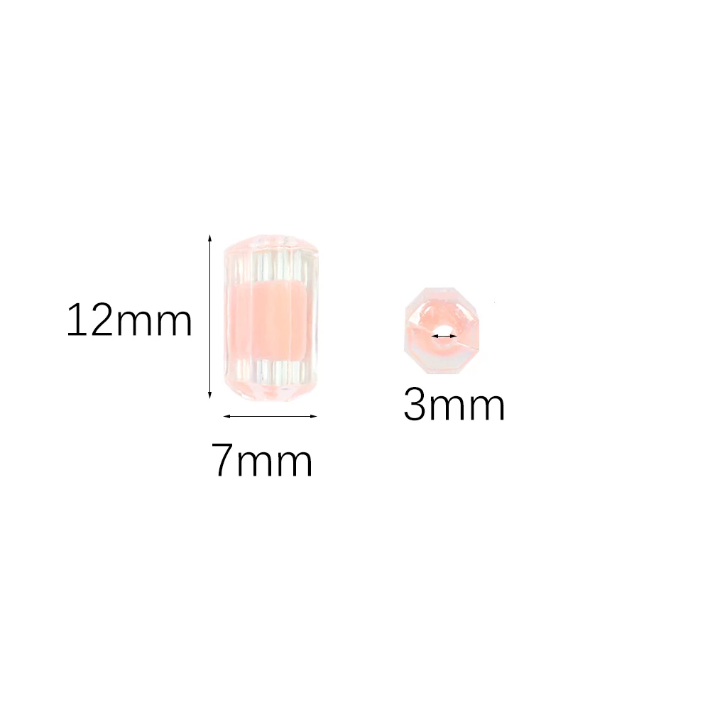 30pcs Acrylic Transparent Cylindrical Bead In Bead Loose Spacer Beads for Jewelry Making DIY Handmade Accessories