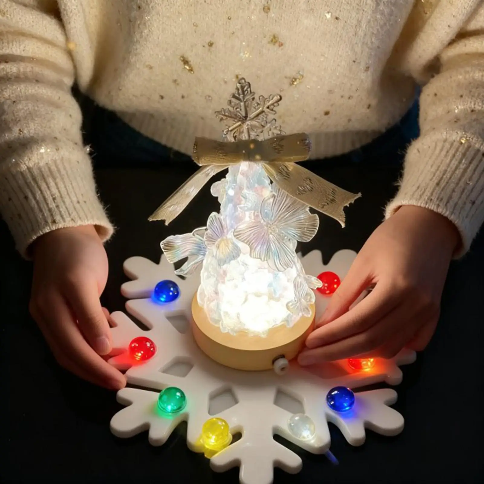 

Сделайте свой собственный ночник для девочек в форме рождественской елки, прикроватная лампа, светодиодная прикроватная лампа для детей, подростков, взрослых, семейные проекты