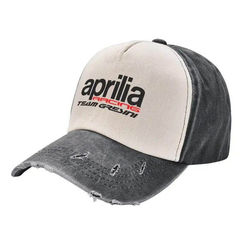 Baseball cap Aprilia motorcycle Moto Racing team merch unisex style vintage distressed denim snapback cap