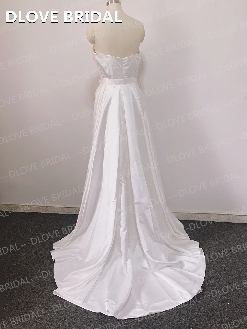 Elegant Detachable Satin Wedding Dress Strapless Bride Vestidos De Novia Robe De Mariee Factory Custom Made Gown Real Photos