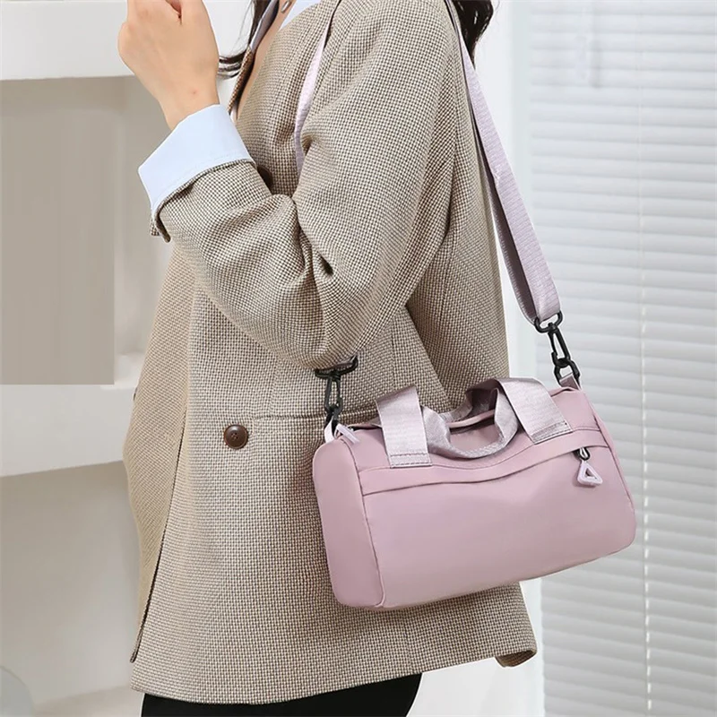 Solid Colour Women Shoulder Bag Nylon Can Tote Small Square Bag Fashion Trend Multi-Pocket Slanting Cross Mother Bag