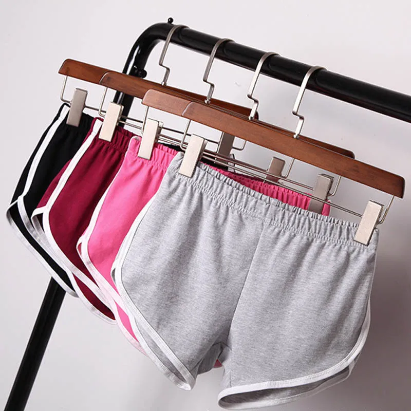 Korea Loose High Waist Sports Shorts Women Running Yoga Wide Leg Hot Pants Tide Leisure Homewear Beach Shorts White Line Summer