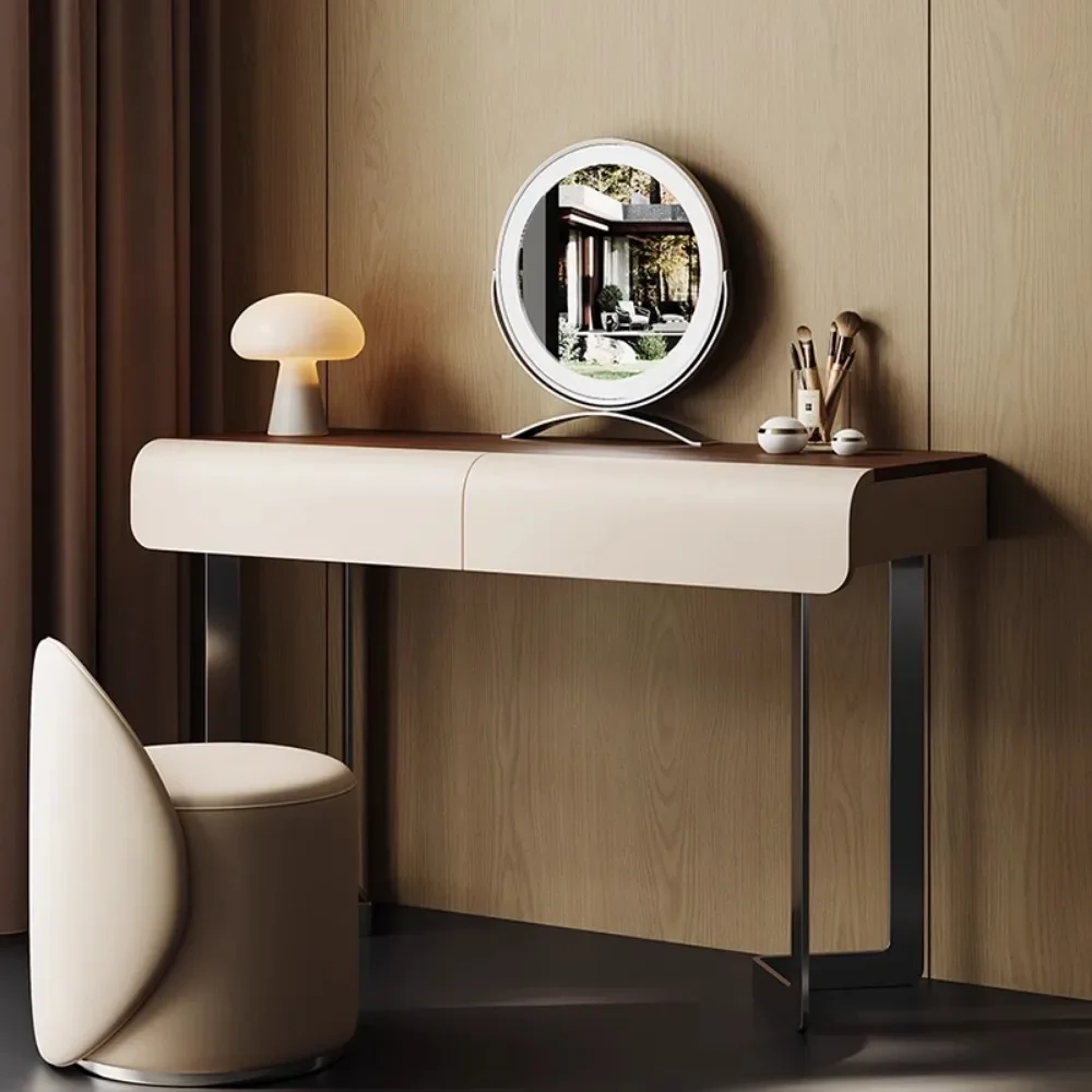 

Luxury Unique Dressing Table Simple Nordic Design Stylish Bedroom Storage Makeup Vanity Table With Mirror Elegant Home Decor
