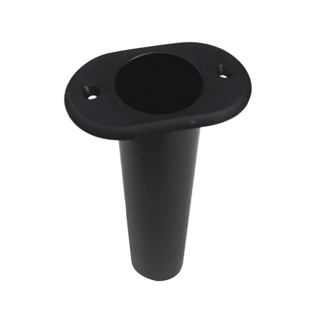 8 Inch Black Plastic Fishing Rod Holder 90 Degree Flush Mount Bracket for Boat Marine Fishing Equipment
