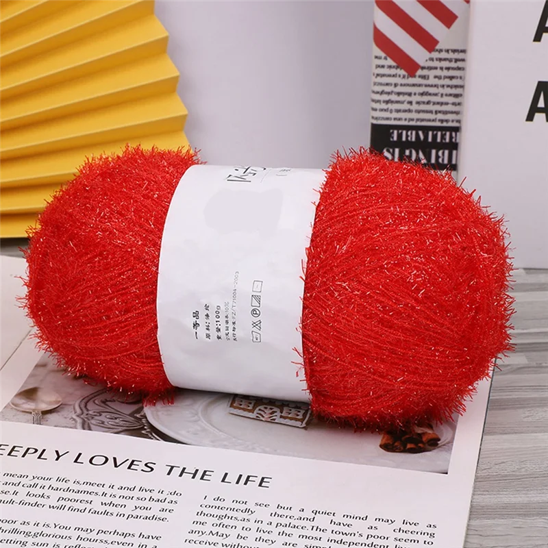 A59E-غزل زجاجي DIY دمية منسوجة يدويًا غزل ذهبي مضفر غزل مشرق