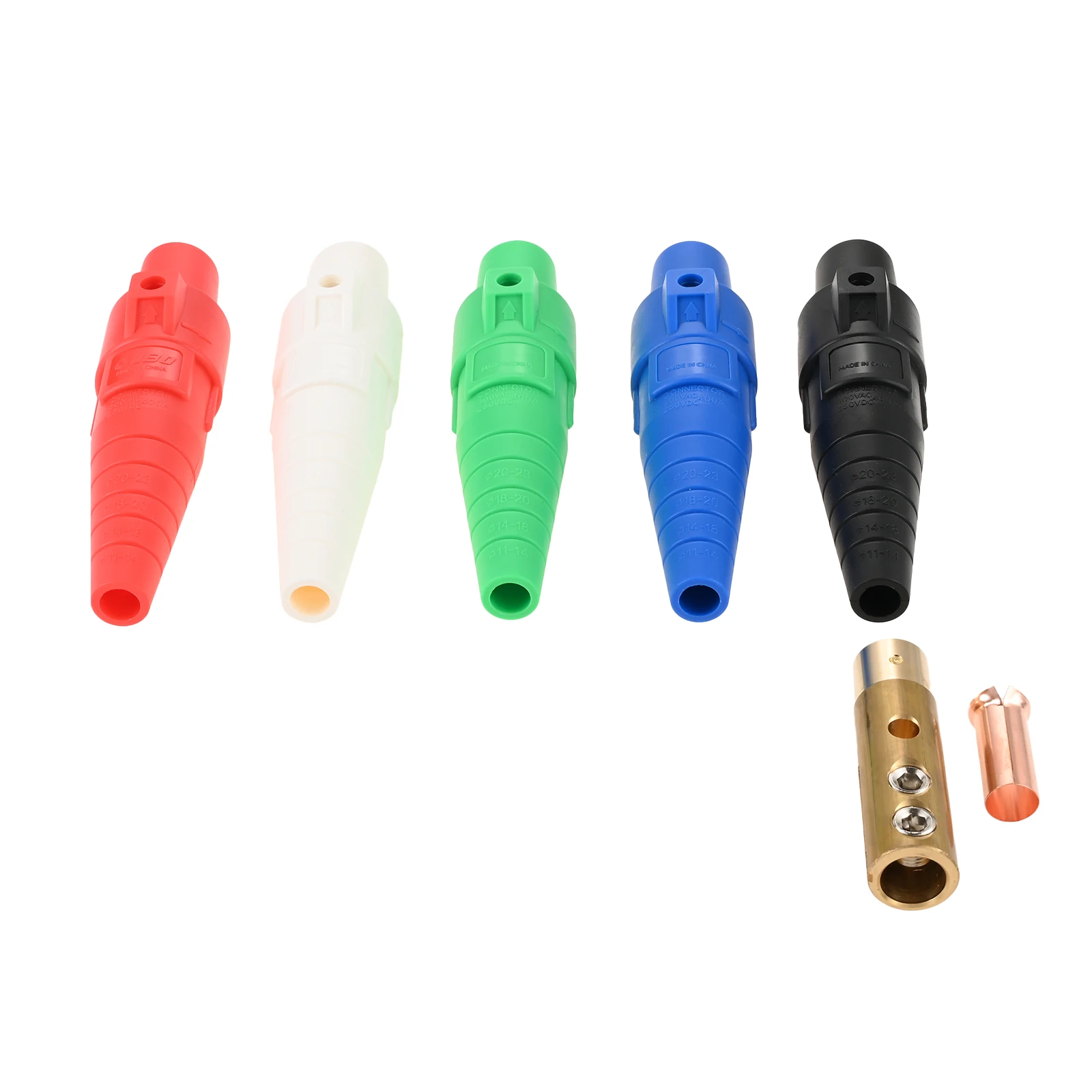 5Pcs Female/Male CLS40 400A Power Connector Camlock Wire Set for Stage Entertainment Power Distro Cord 2/0-4/0 Cam-Lock Cable