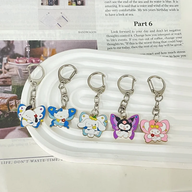 

Sanrio Kuromi Hello Kitty Keychains Decoration Anime Action Figures Toy Q Figurals Key Alloyed Keychain Children Birthday Gifts