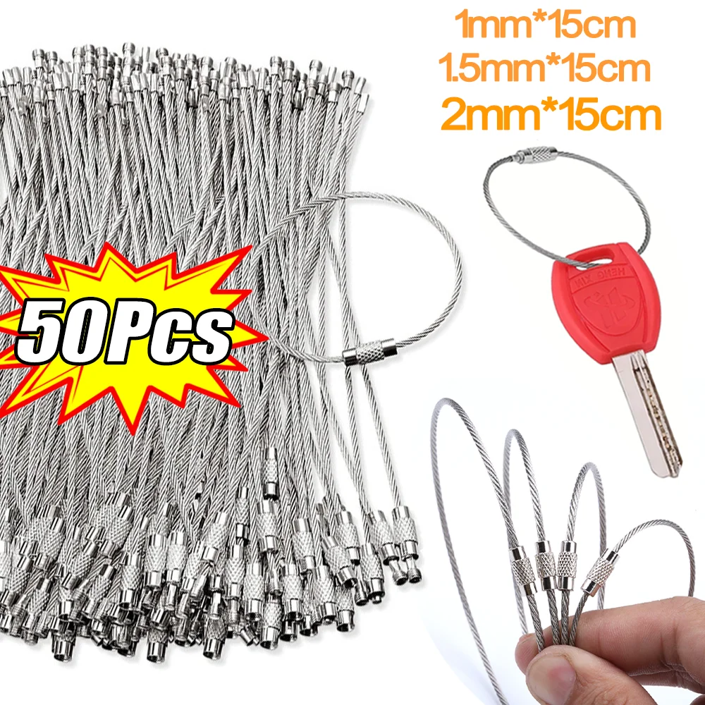 50/10 шт. металлические брелоки из нержавеющей стали