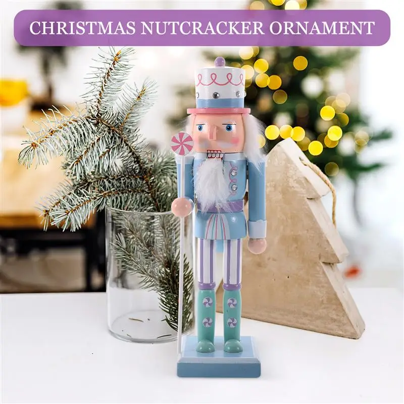 Nutcracker Christmas Soldier Ornament Centerpieces Bookshelf Tabletop Soldiers Xmas Figure Table Walnut Holiday Statue Wooden image 5