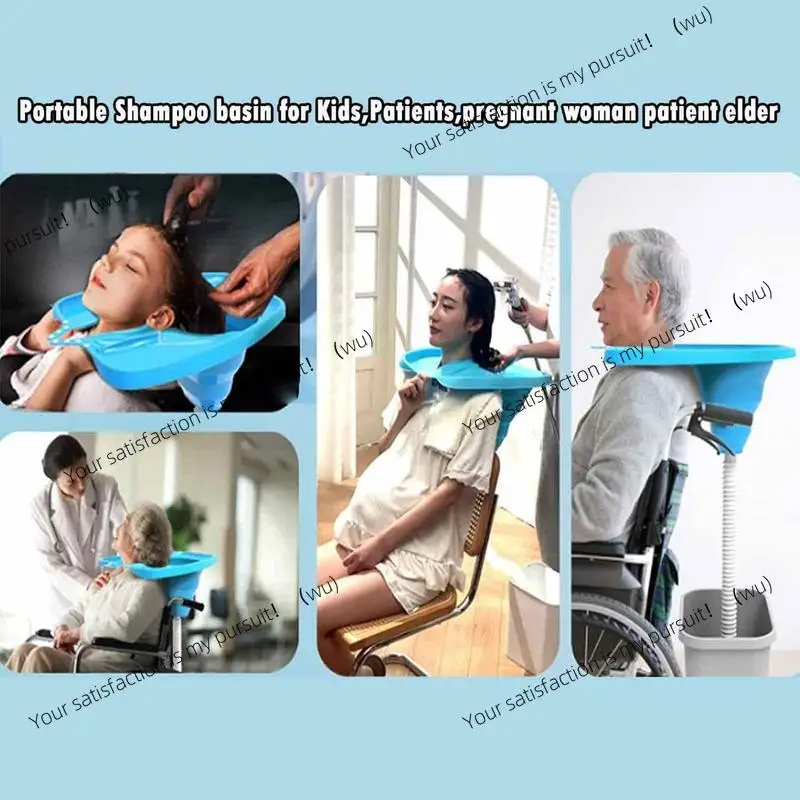 

Выдвижная чаша для шампуня, портативный лоток для мытья волос прикроватной тумбочке и в постели, раковина для шампуня для пожилых людей с ограниченными возможностями, беременных детей