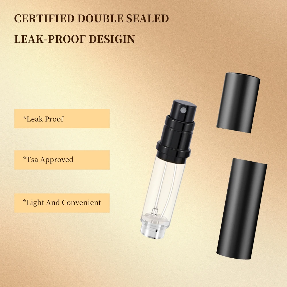 2 uds 5ml negro mate Mini fondo recarga Perfume Spray dispensador botellas esmerilado cosmético recargable Spray atomizador portátil