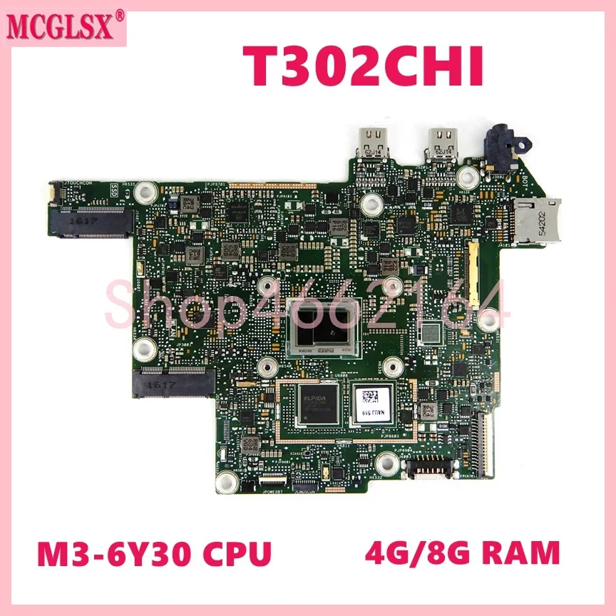 T302CHI With 4GB RAM M3-6Y30 CPU Tablet Mainboard For ASUS Transformer Book T302 T302C T302CH T302CHI Laptop Motherboard