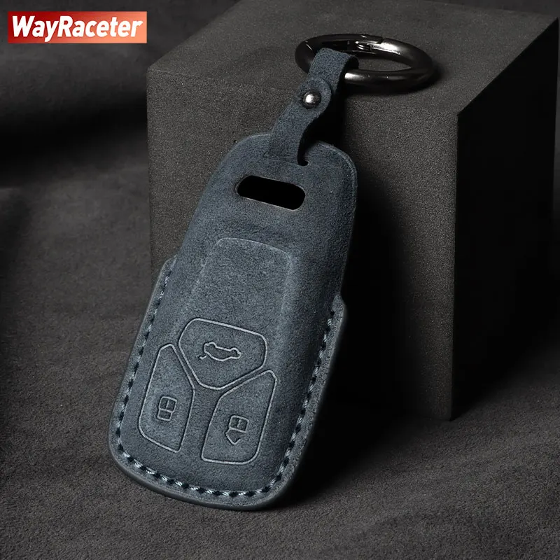 

Made of Alcantara Car Key Case Cover Protection Keychain For Audi A4 B9 S4 RS4 RS5 A5 8W6 S5 Q7 4M SQ7 TT MK3 8S TTRS Q5 FY SQ5