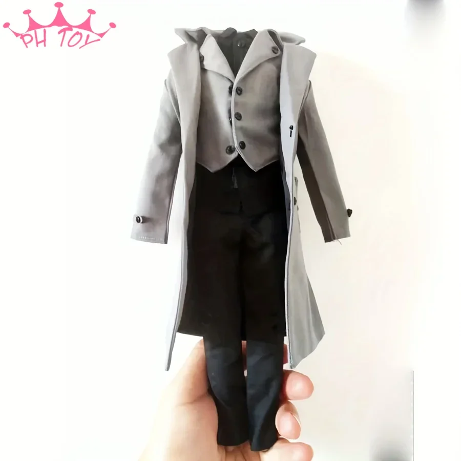 1/6 Scale Male Soldier Gothic Coat Jacket Shirt Vest Pants Clothes Set for 12