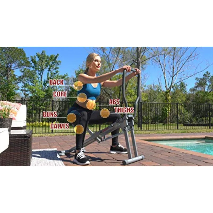 Ab Squat Workout Machine for home gym use, steel construction, black finish, compact foldable design with non-slip footpads view 5