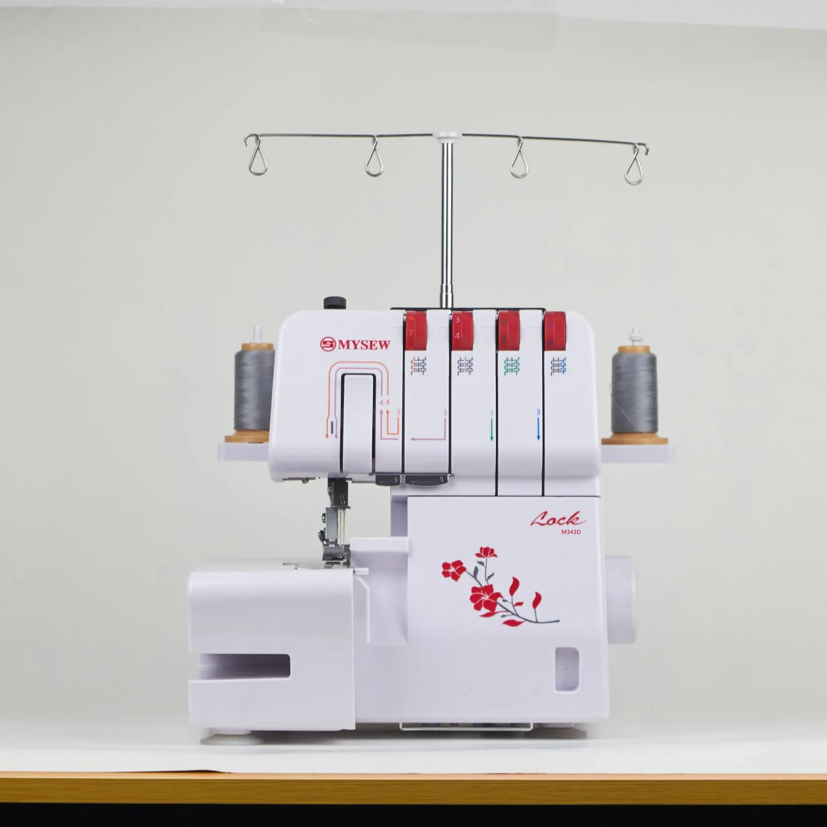 MYSEW M343D 1200 Sti/min Household Multifunction Home Electric Four-wire Overlock Heavy Duty Sewing Machine With Accessories