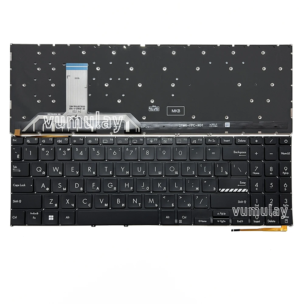 US/ロシア語バックライトキーボード ASUS Vivobook X1504 X1504ZA