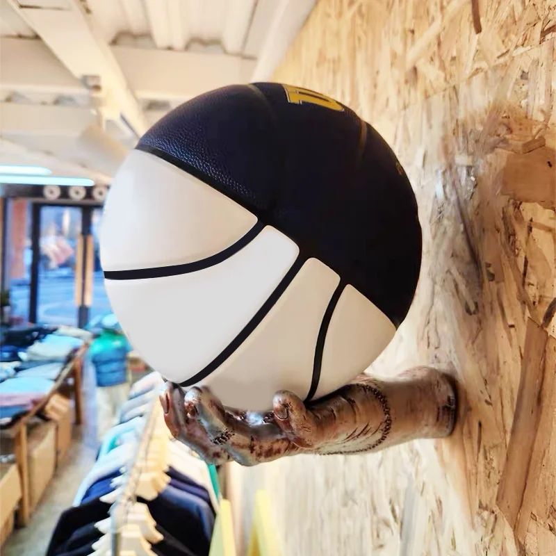 

Ball Holder Wall Decoration,Innovative Fashion Palm Holder Basketball, Soccer, Volleyball, Rugby Ball Storage Souvenir Display