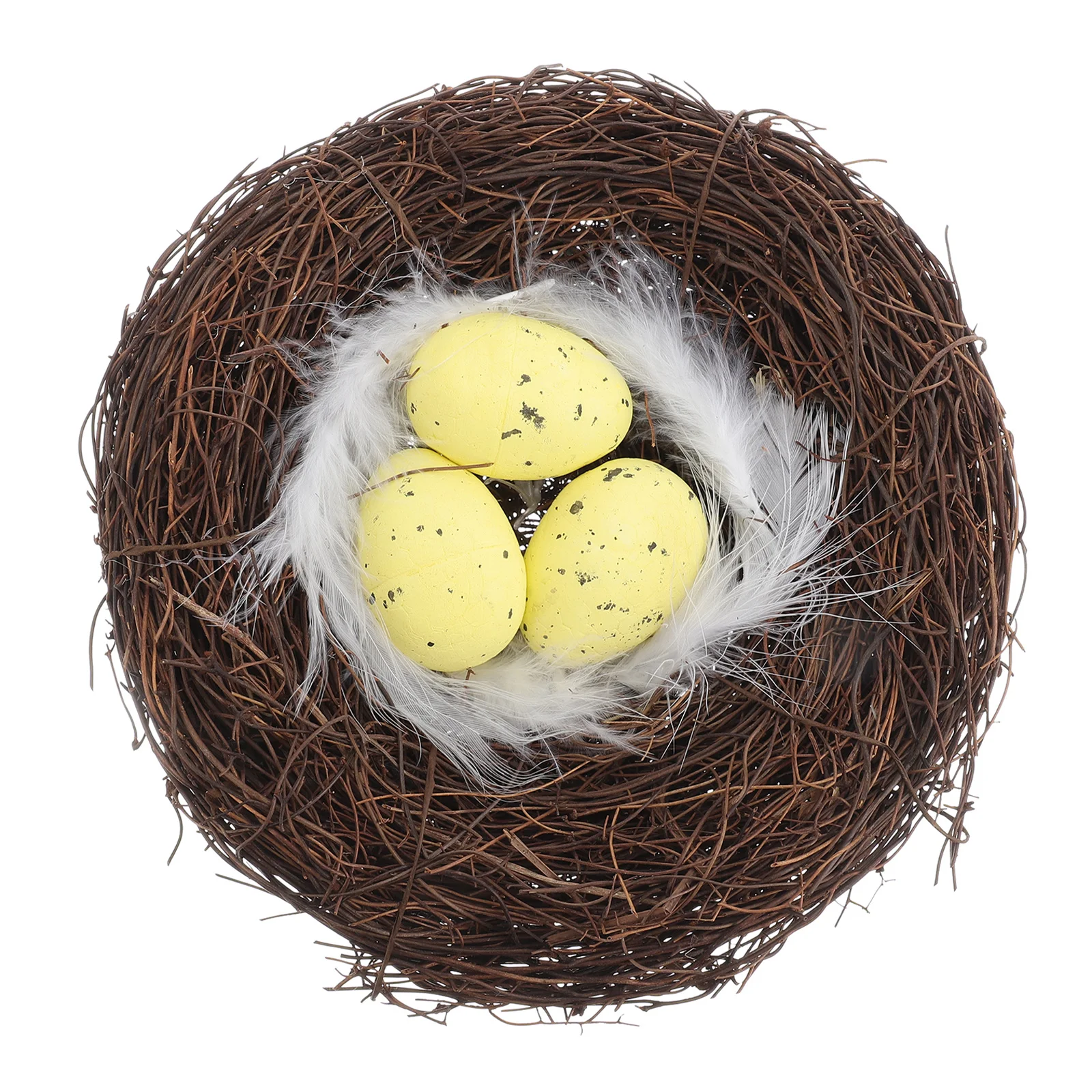 

1Pcs Rattan Bird Nest Artificial Simulation Easter Ornament Safe Home Garden Photo Prop DIY Micro Landscape