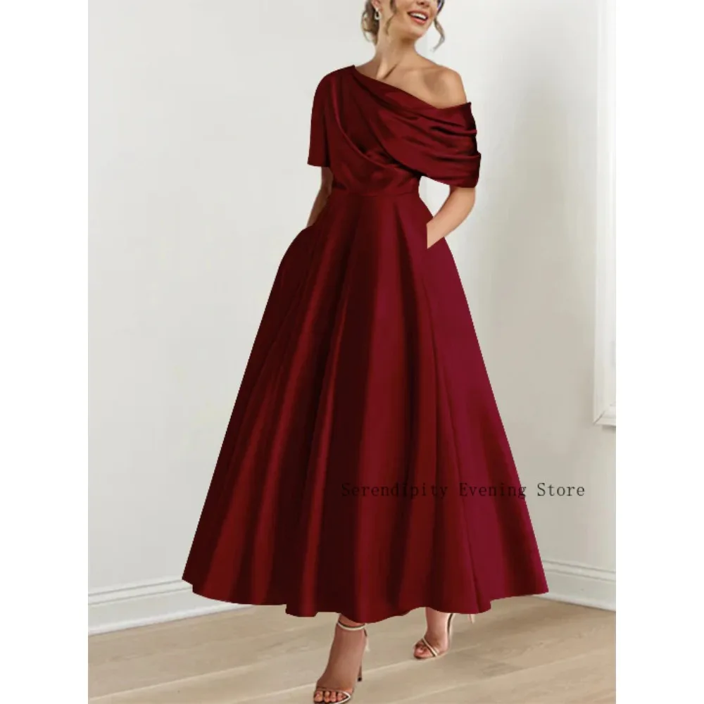 Customized Mother of Birde Dresses 2026 for Weddings Women Pleated Ruched Elegant Evening Dress A Line Formal Party Gowns image 4