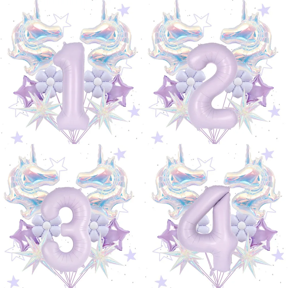 Transparentes 40-Zoll-Digitalballonset von Unicorn Daisy, geeignet für Geburtstage, Jubiläen, Hochzeiten und Duschbäder