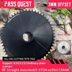 PASS QUEST 3mm Offset MTB Direct Mounted Chainring for E-STON Raceface  Wheel Mountain Bike Wide Narrow Teeth Chainring crankset